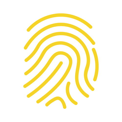 Yellow fingerprint icon